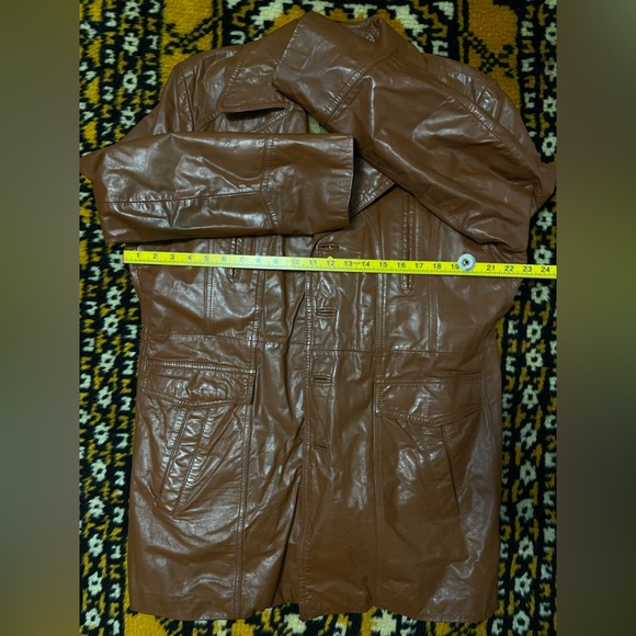 Martini Cognac Brown Leather Jacket with Removable Faux Fur Lining - Picture 13 of 15